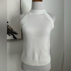 NWT Old Navy White Sleeveless Mock Neck Sweater Size XS